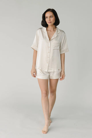 Serenity Silk Classic Short Sleeve Pajama Top - Last Chance