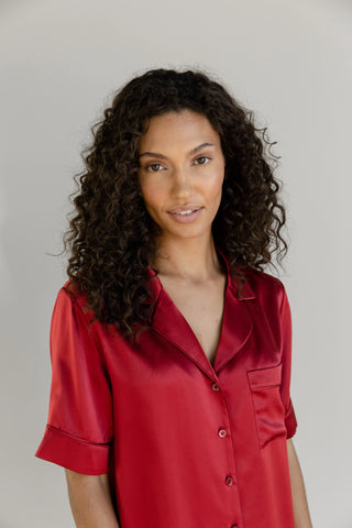 Serenity Silk Classic Short Sleeve Pajama Top - Last Chance
