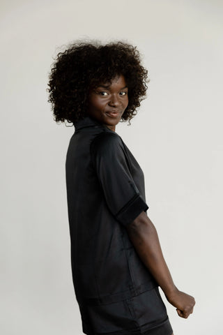 Serenity Silk Classic Short Sleeve Pajama Top - Last Chance