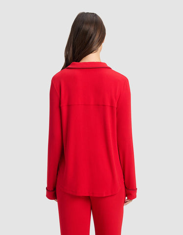 Women's Bamboo Rib-Knit Classic Long Sleeve Pajama Top
