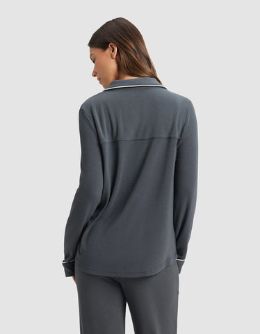 Women's Bamboo Rib-Knit Classic Long Sleeve Pajama Set