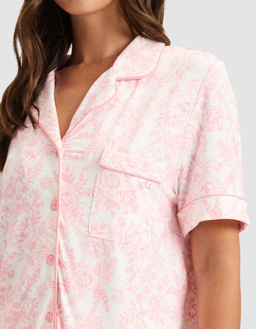 Women's Bamboo Stretch-Knit Short Sleeve Pajama Top