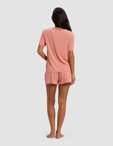 Women's Bamboo Stretch-Knit Lounge Tee & Shorts Set