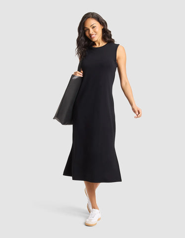 Women's Brushed Bamboo Sleeveless Midi Dress - Last Chance