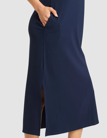 Women's Brushed Bamboo Sleeveless Midi Dress