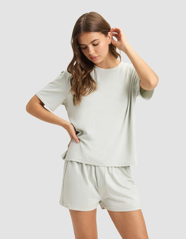Women's First Layer Pajama Short Sleeve Tee & Boxer Short Set