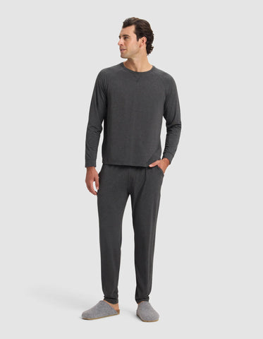 Men's Bamboo Stretch-Knit Long Sleeve Pajama Set