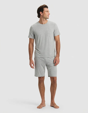 Men's Bamboo Stretch-Knit Short Sleeve Pajama Set