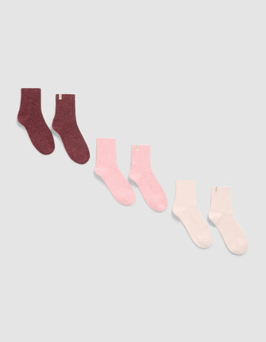 Women's Plush Lounge Quarter Sock 3-Pack