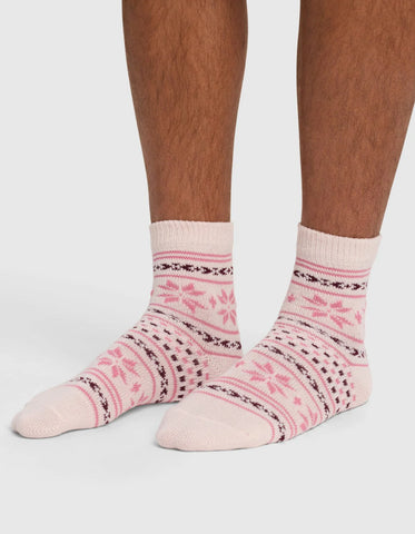 Snowflake Plush Lounge Quarter Sock - Last Chance