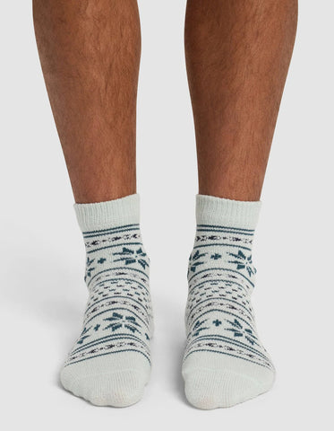 Snowflake Plush Lounge Quarter Sock - Last Chance
