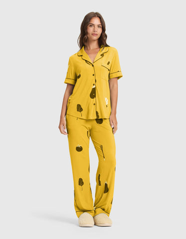 Women's Bamboo Stretch-Knit Short Sleeve & Pant Pajama Set - Last Chance