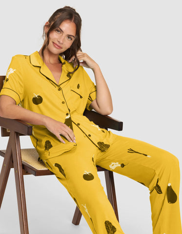 Women's Bamboo Stretch-Knit Short Sleeve & Pant Pajama Set - Last Chance
