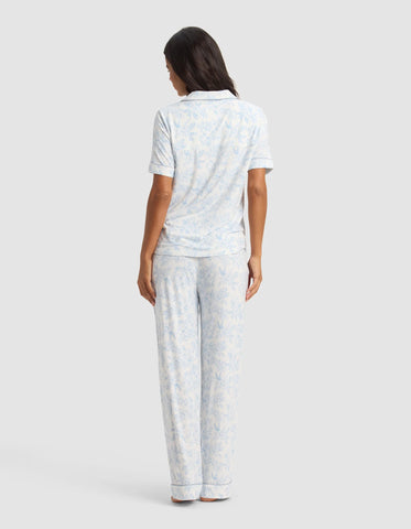 Women's Bamboo Stretch-Knit Short Sleeve & Pant Pajama Set - Last Chance