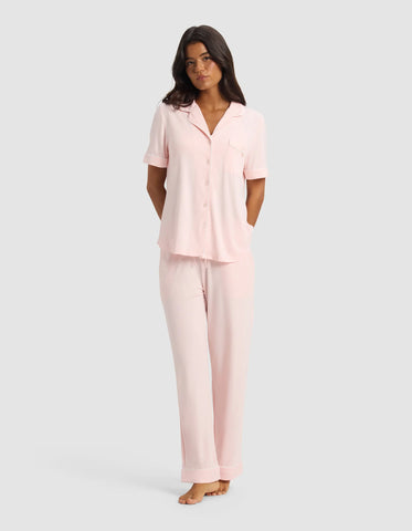 Women's Bamboo Stretch-Knit Short Sleeve & Pant Pajama Set - Last Chance