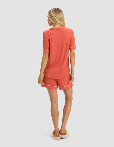 Women's Bamboo Rib-Knit Classic Short Sleeve Pajama Set