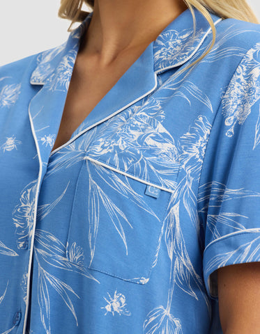 Women's Bamboo Stretch-Knit Short Sleeve & Pant Pajama Set