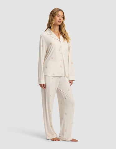 Women's Bamboo Stretch-Knit Long Sleeve Pajama Set