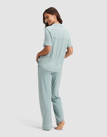 Women's Bamboo Stretch-Knit Short Sleeve & Pant Pajama Set - Last Chance