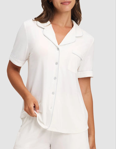 Women's Bamboo Stretch-Knit Short Sleeve & Pant Pajama Set