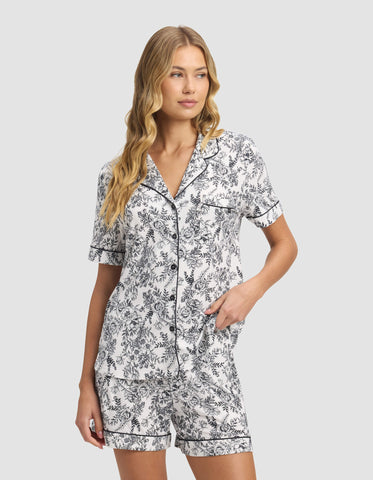 Women's Bamboo Stretch-Knit Short Sleeve Pajama Set