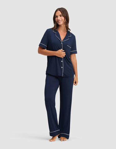 Women's Bamboo Stretch-Knit Short Sleeve Pajama Top