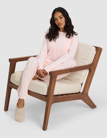 Women's Bamboo Stretch-Knit Long Sleeve Lounge Tee & Pant Set