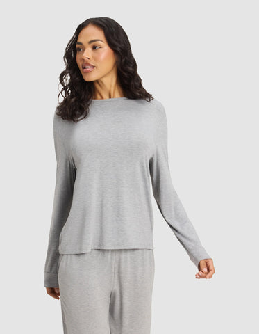 Women's Bamboo Stretch-Knit Long Sleeve Lounge Tee