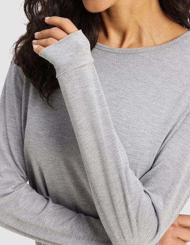 Women's Bamboo Stretch-Knit Long Sleeve Lounge Tee