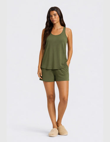 Women's Bamboo Stretch-Knit Tank & Short Set